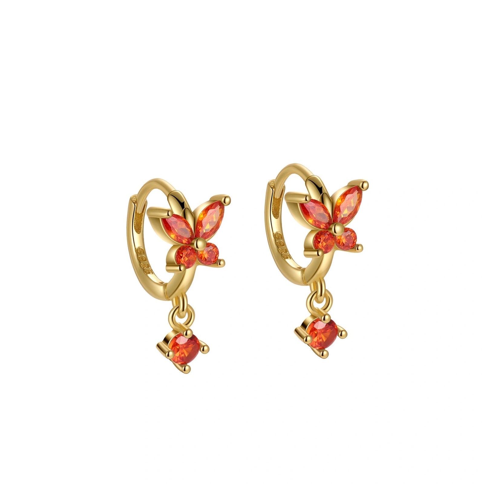Butterfly Huggie Earrings with Cubic Zirconia - Marye