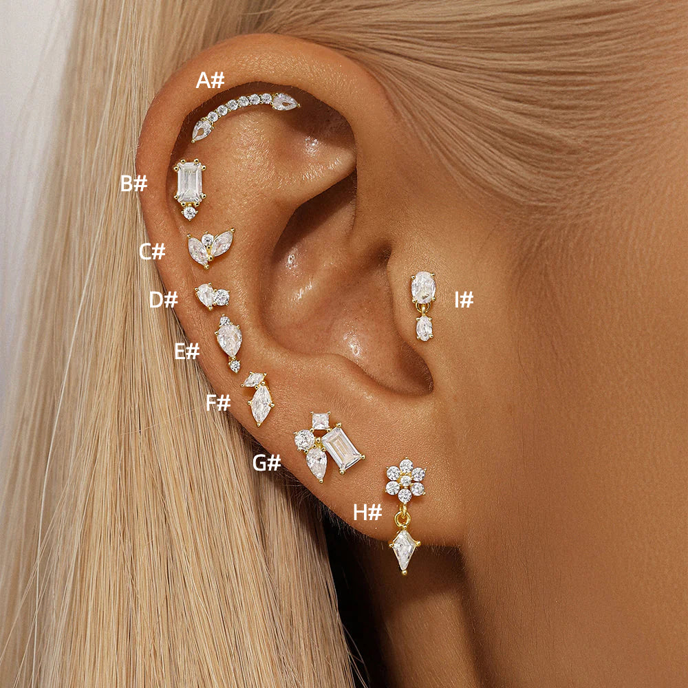 Geometrical Earrings with Cubic Zirconia – Stace