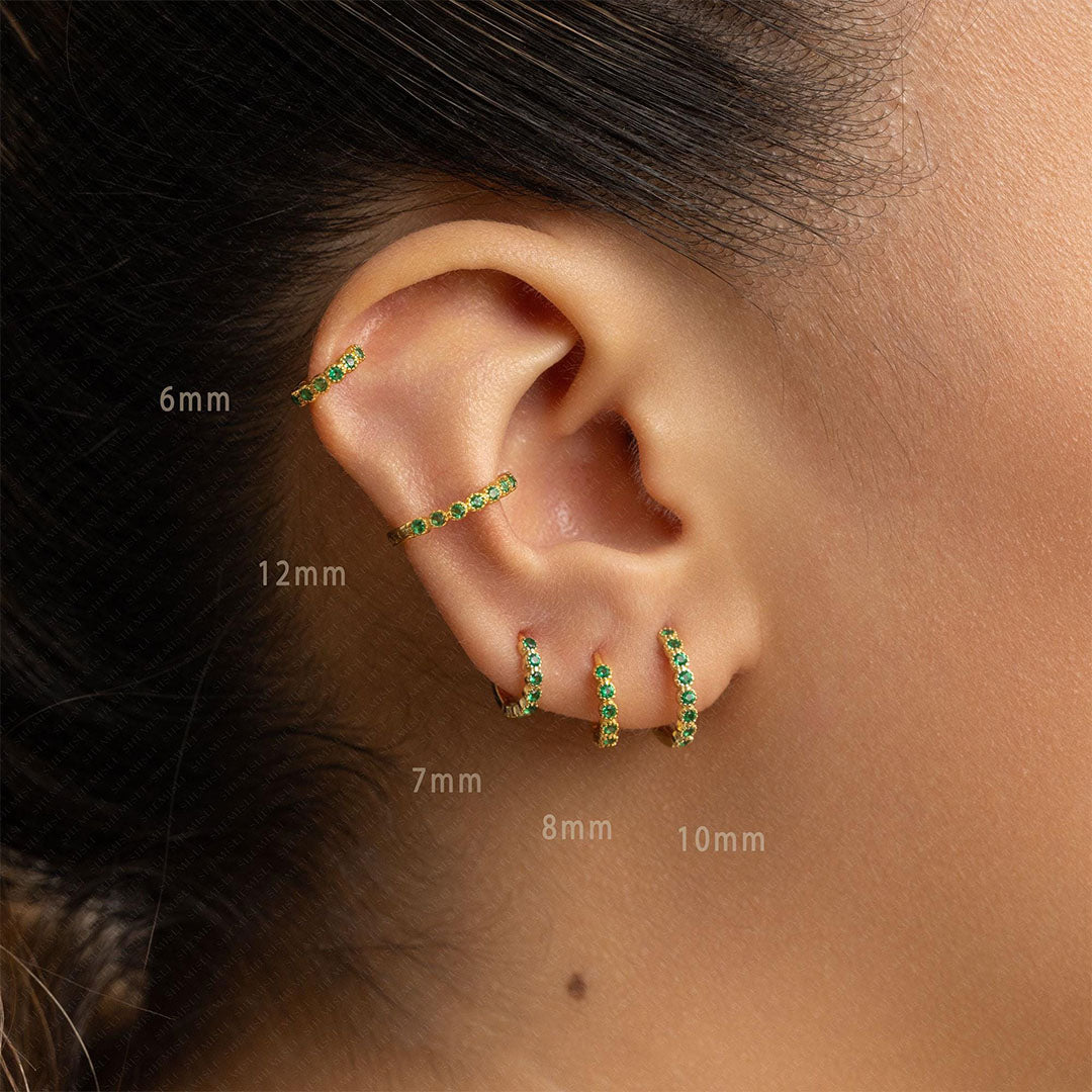Emerald CZ Hoop Earring – Avice