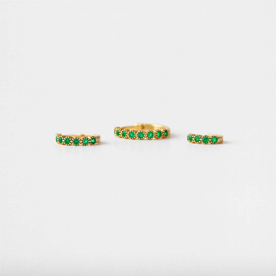 Emerald CZ Hoop Earring – Avice