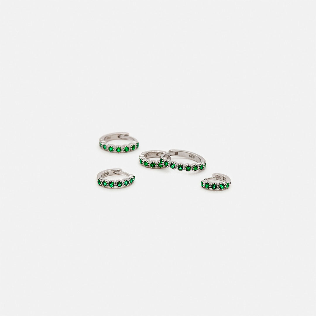 Emerald CZ Hoop Earring – Avice