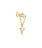 Flatback Earrings with Gold and Zircon – Isabell