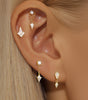Flatback Earrings with Gold and Zircon – Isabell