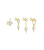 Flatback Earrings with Gold and Zircon – Isabell