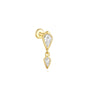 Flatback Earrings with Gold and Zircon – Isabell