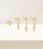 Flatback Earrings with Gold and Zircon – Isabell