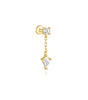 Flatback Earrings with Gold and Zircon – Isabell
