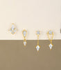 Flatback Earrings with Gold and Zircon – Isabell