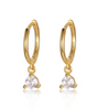 Gold Flower Drop Earrings with Cubic Zirconia – Grace