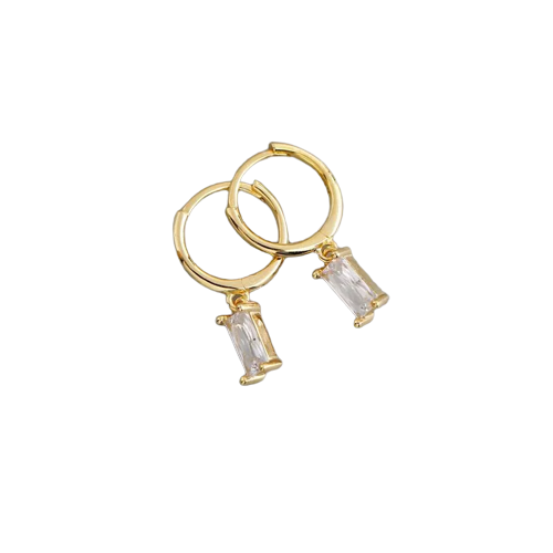 Gold Flower Drop Earrings with Cubic Zirconia – Grace