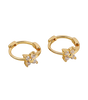 Gold Flower Drop Earrings with Cubic Zirconia – Grace