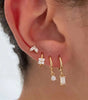 Gold Flower Drop Earrings with Cubic Zirconia – Grace