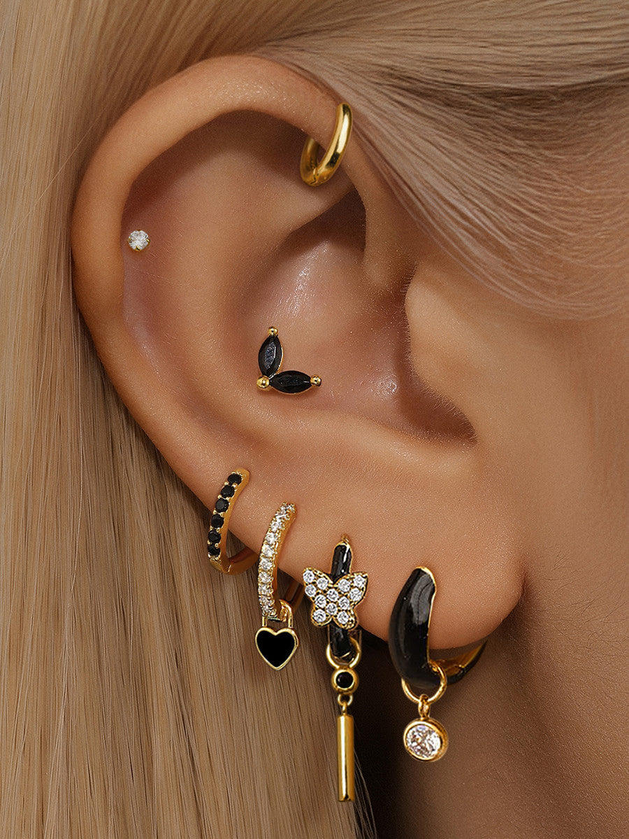S925 Sterling Silver Heart Butterfly Earrings Set –Dorcas