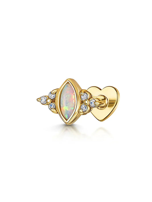 Opal Marquise Ear Stud Earrings with zirconia  – Jane