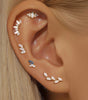 Opal Marquise Ear Stud Earrings with zirconia  – Jane