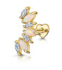 Opal Marquise Ear Stud Earrings with zirconia  – Jane