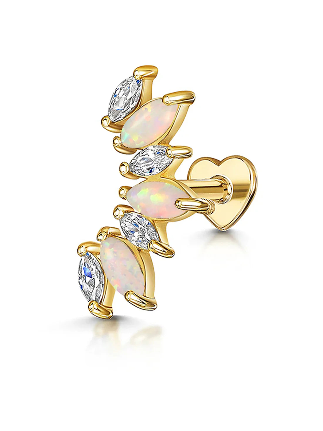 Opal Marquise Ear Stud Earrings with zirconia  – Jane