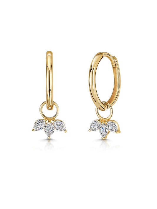 Petal Earrings with Cubic Zirconia –Gillian