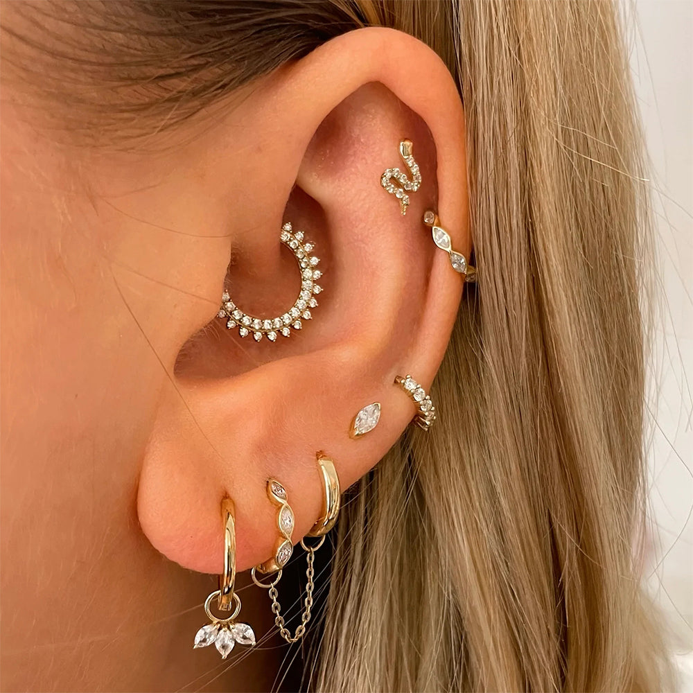Petal Earrings with Cubic Zirconia –Gillian