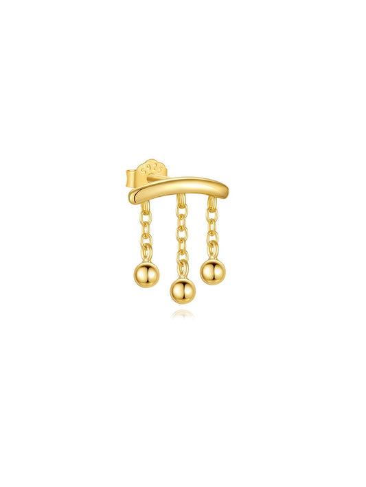 Cross Tassel Pendant Earrings with Cubic Zirconia - Ruth