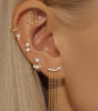 Cross Tassel Pendant Earrings with Cubic Zirconia - Ruth