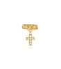 Cross Tassel Pendant Earrings with Cubic Zirconia - Ruth