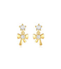 Cross Tassel Pendant Earrings with Cubic Zirconia - Ruth