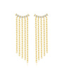 Cross Tassel Pendant Earrings with Cubic Zirconia - Ruth