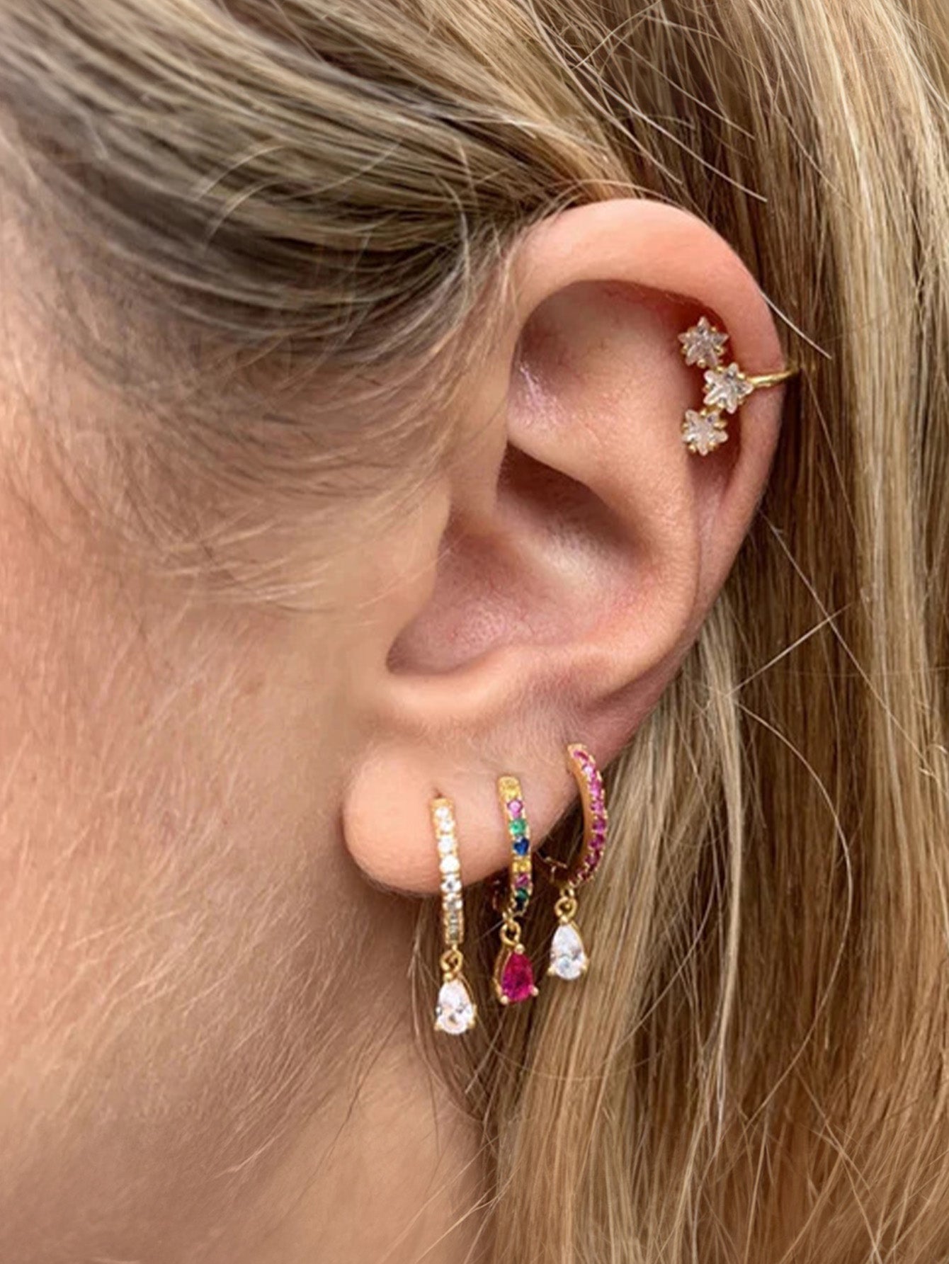 Drop Summer Earrings with Cubic Zirconia – Ester