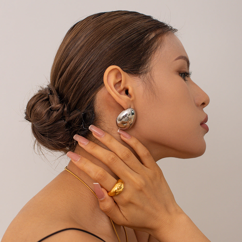 Egg Earrings with 18K Gold Plating – Faith