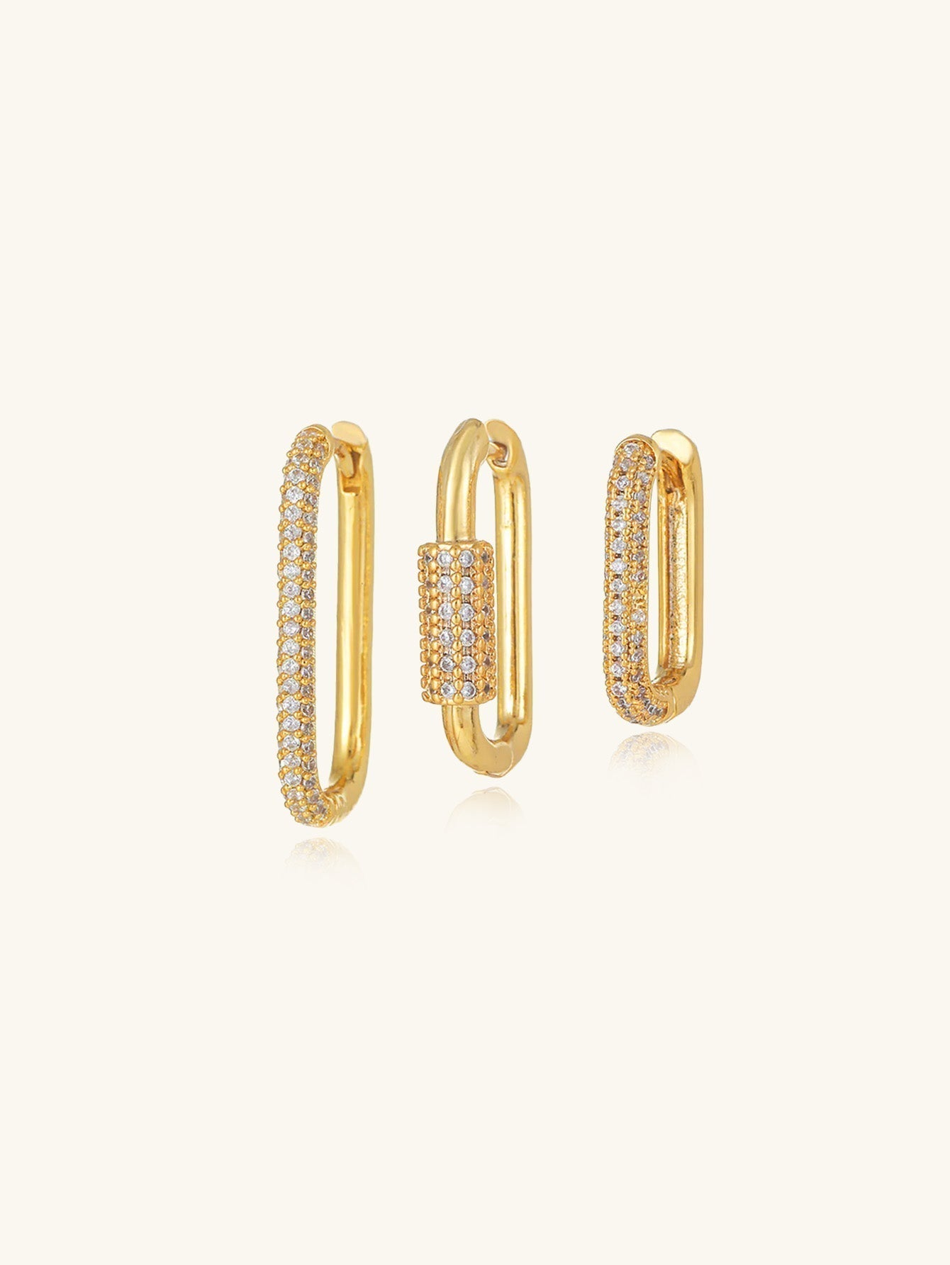 Stunning Geometric Earring Set with Cubic Zirconia –Barbara