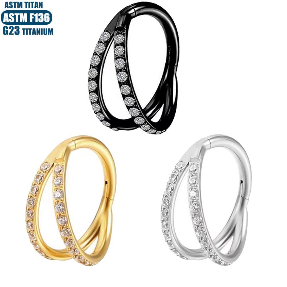 Cartilage Hoop with CZ Stones Available in Multiple Sizes - Bethia