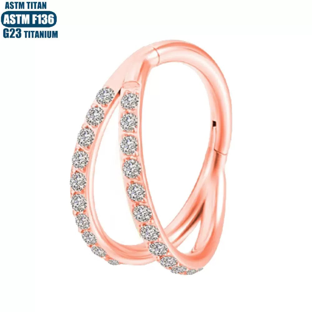 Cartilage Hoop with CZ Stones Available in Multiple Sizes - Bethia